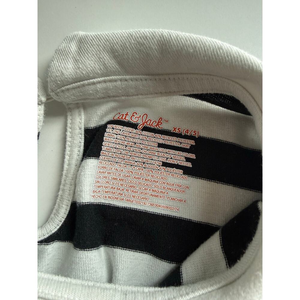 Cat & Jack Black & White Striped Tulle Skirt Dress - XS (4/5) - Picture 7 of 7